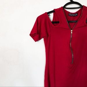 French Atmosphere • Cold Shoulder Bodycon Dress